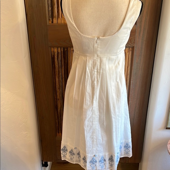 White and Light Blue Embroidered Women’s Sundress - Picture 6 of 9